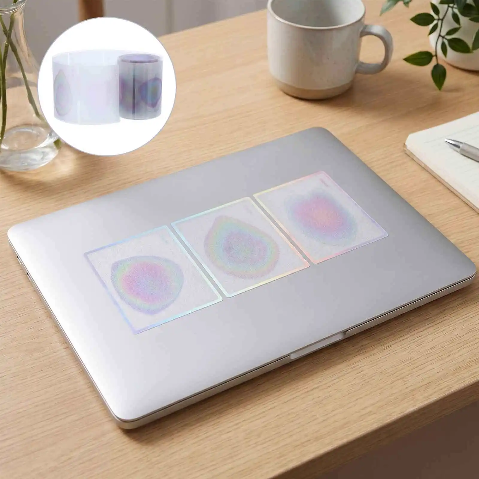 105Sheets Transparent Self-Adhesive Memo Pads Gradient Pastel Pull-Out Note Pad Removable Sticky Tabs for Office School