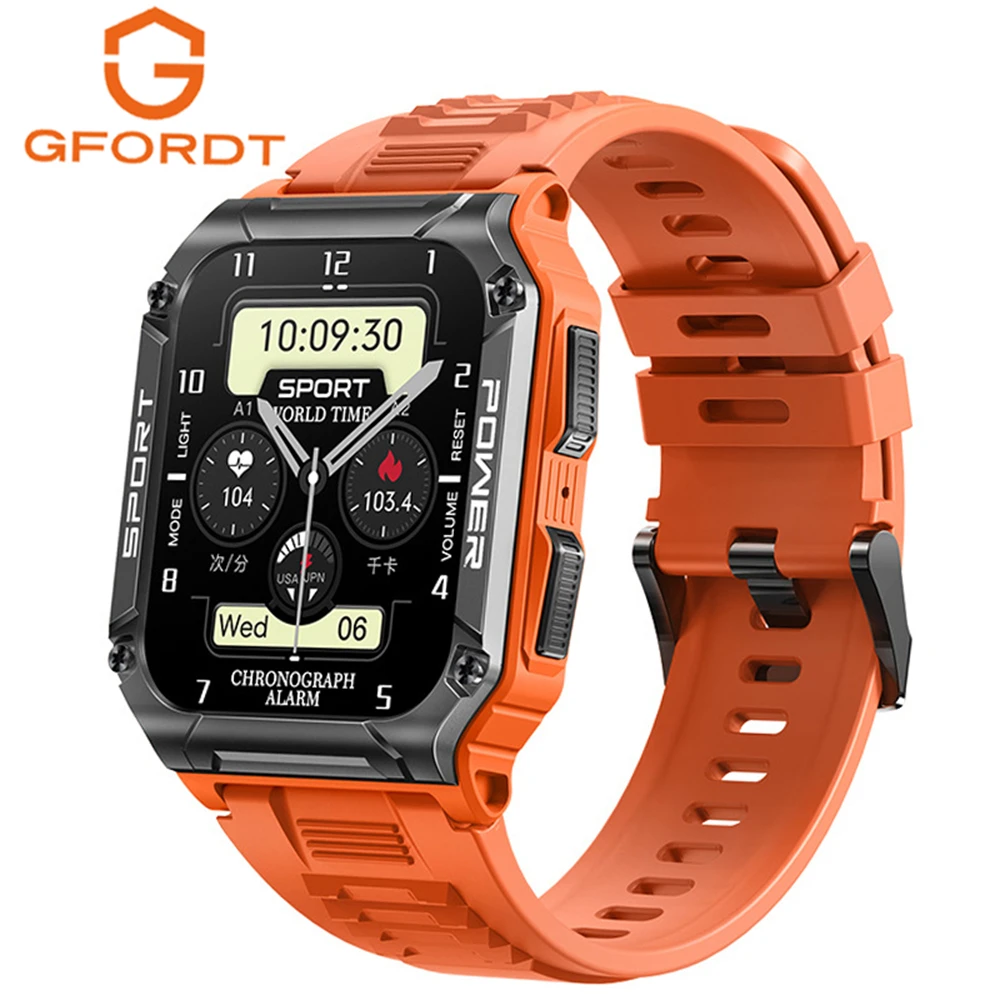 

GFORDT NEW Bluetooth Call Smart Watch Men 1.95inch Outdoor Sport Fitness Tracker Compass Weather Waterproof Smartwatch Women