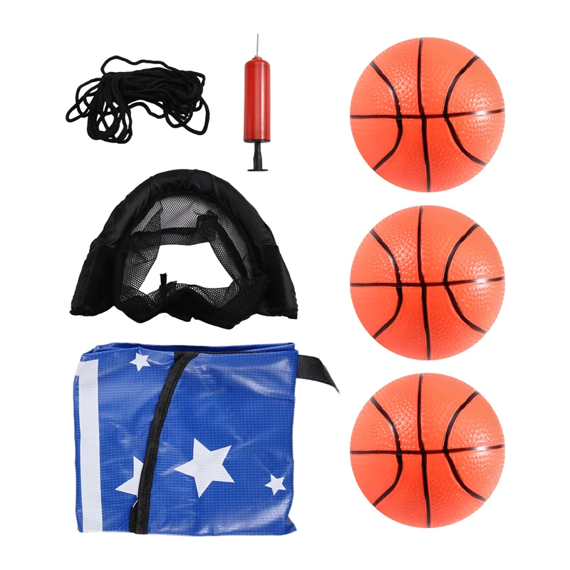 B93B-Trampolin Basketballkorb-Set, Mini-Basketballkorb für Kinder, wasserdichter Sonnenschutz, Basketball-Aufsatz