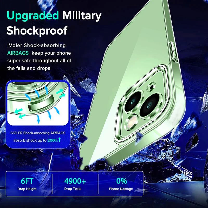 Shockproof Clear Silicone Soft TPU Case For iPhone 16 15 14 13 12 11 Pro Max Plus Mini Clear Full Back Cover Shell Bumper Fundas - náhled 3