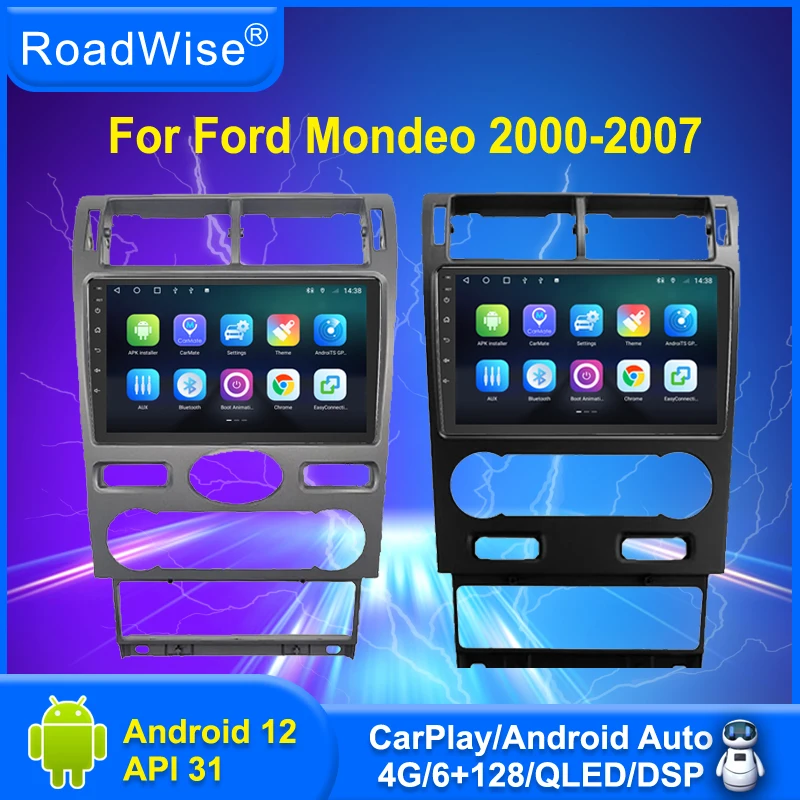 

Roadwise Android 12 автомобильный радиоприемник мультимедиа Carplay для Ford Mondeo 2000 - 2004 2005 2006 2007 4G Wifi DVD Navi GPS 2din автостерео