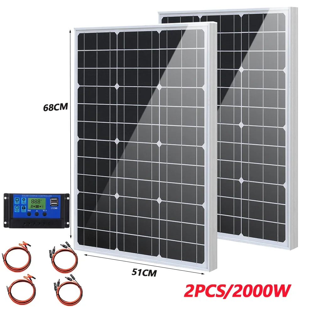 Imagem -04 - Banco de Potência Portátil de Alta Eficiência Painel Solar Carregamento Flexível Células Solares ao ar Livre Casa Camping 18v 3000w 2000w kw