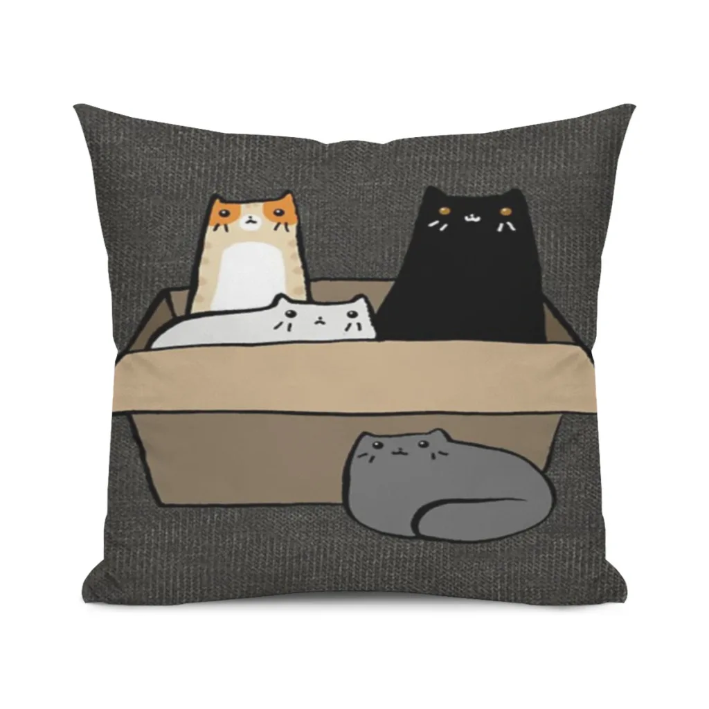 

Cats in a Box Cushion Office Classroom Chair Cushion Couch Pillow Bedroom Floor Winter Thick