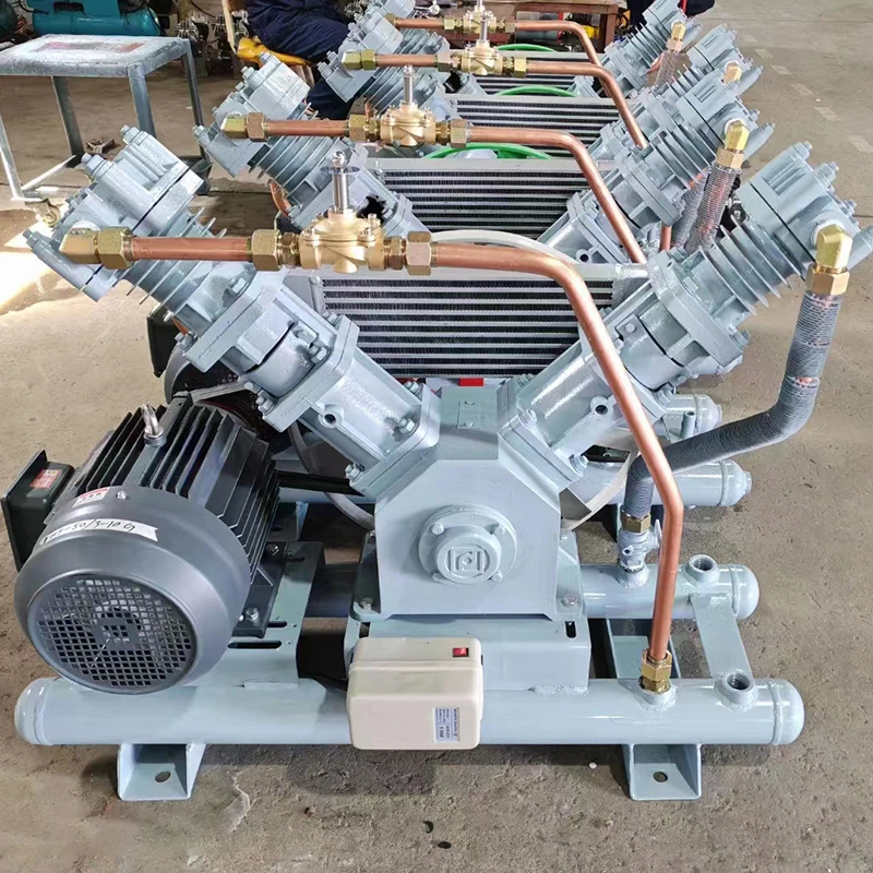 150bar High Pressure Piston     Compressor with Air Cooled Engine Motor Bearing for  Cylinder Refilling