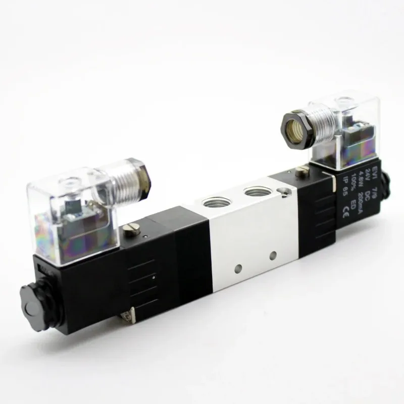 高品質-4v130c-06-4v230c-08-4v330c-10-4v430c-15-エア電磁弁-3ポジション5方向空気圧ソレノイドバルブ