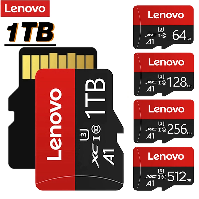 Lenovo-Carte Micro TF/SD, Flash Classe 10, Carte Mémoire, Téléphone, Appareils Photo, Drone, 1 To, 128 Go, 256 Go, 512 Go, Original