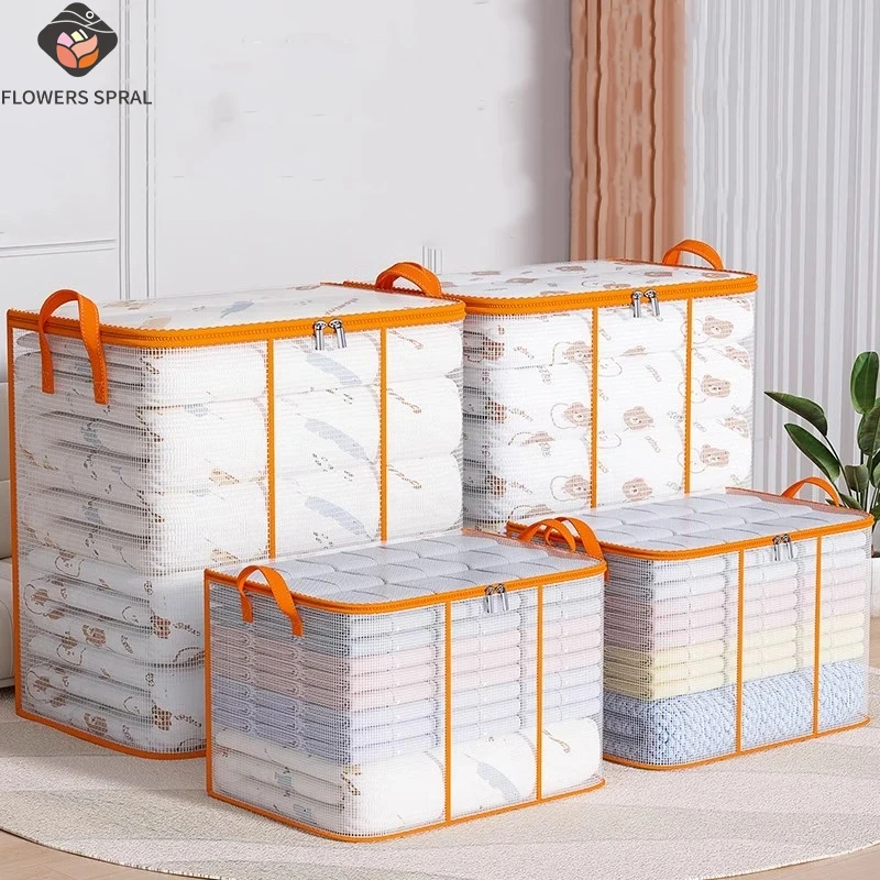 Transparente Aufbewahrungstasche mit 1/3 Stück Griff – tragbare Kleidungs- und Quilt-Aufbewahrungstasche, wasserdichtes PVC-Material, Aufbewahrungstasche für zu Hause