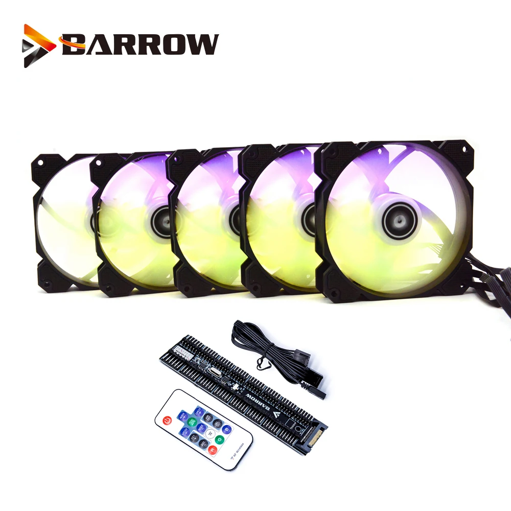 

Barrow PWM Fan Size 120*120mm Fan use for Radiator Computer Case with 5V A-RGB Light 6PIN Header/Support Motherboard Aurora