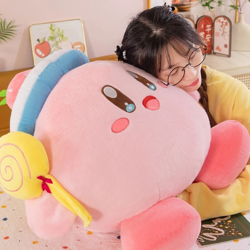 35-65cm Lollipop Kirby Plush Toy Stuffed Doll Big Size Cartoon Anime Star Hug Pillow Pink Gift for Kids Birthday Room Decoration view 3