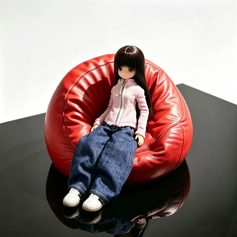 1PCS BJD Dollhouse Lazy Person Chair Sofa Fashion Dollhouse Miniature Models Ornaments Beanbag Chair Small Sofa BJD Doll Stool