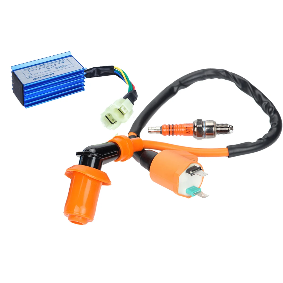 Performance Racing CDI+Ignition Coil+Spark Plug for GY6 50CC 125CC 150CC 4-Stroke Engines Scooter ATV Go Karts Mopeds