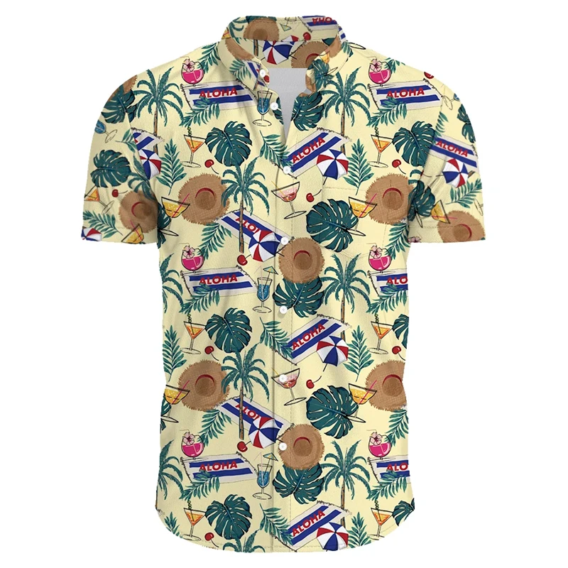 

Hawaiian Flower Casual Men Shirts Print With Short Sleeve For Korean Fashion Clothing Costumes Oversized Tops Sale Floral Shirt