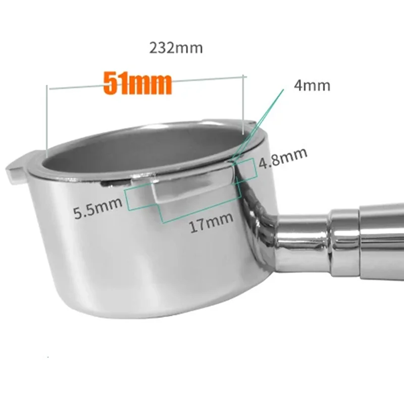 ABKO-Portafilter 51mm Podwójny Wylewak Z Koszykiem Dozującym na 1 lub 2 Filiżanki Do Ekspresów ECO680 i ECO685