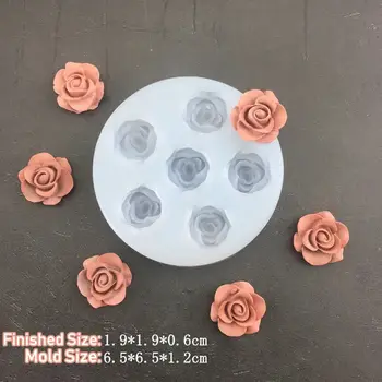 迷你玫瑰花矽膠模具,附葉子黏土石膏模具,可用於製作糖果、巧克力、翻糖蛋糕裝飾、婚禮紙杯蛋糕裝飾等烘焙模具 8 最佳銷售 迷你矽膠模具 - №3