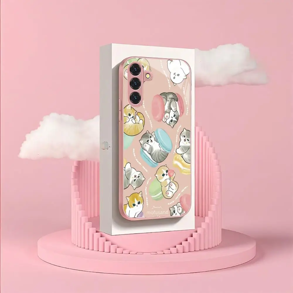 Kawaii cat Phone Case glass Phone Case For Samsung Galaxy S26 S25 S24 S22 S23 Ultra S21 S20 Plus 5G Frosted Non-Slip Full Cover