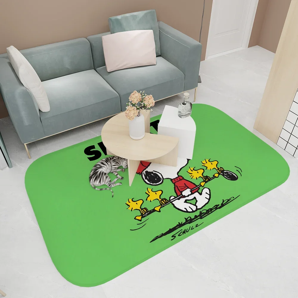 1PC Kawaii S-Snoopy Cartoon Floor Mat Entrance Door Mat Washable Non-Slip Living Room Sofa Chairs Area Mat Kitchen Doormat