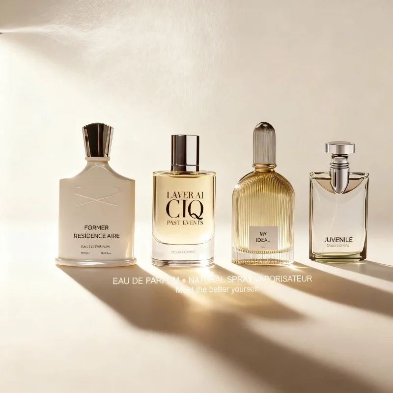 Perfume de agua de montaña plateada de marca de 100ML para hombres, juego de regalo de 4 piezas, fragancia duradera, Colonia de marca ligera refrescante de lujo