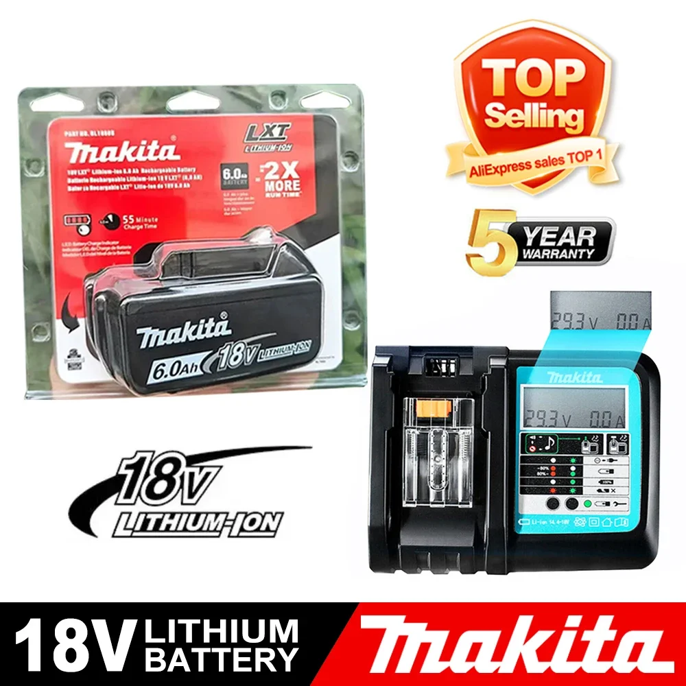 

NEW Makita 100% Original 6000mAh for Makita 18V Battery BL1830B BL1850B BL1850 BL1840 BL1860 BL1815 Replacement Lithium Battery