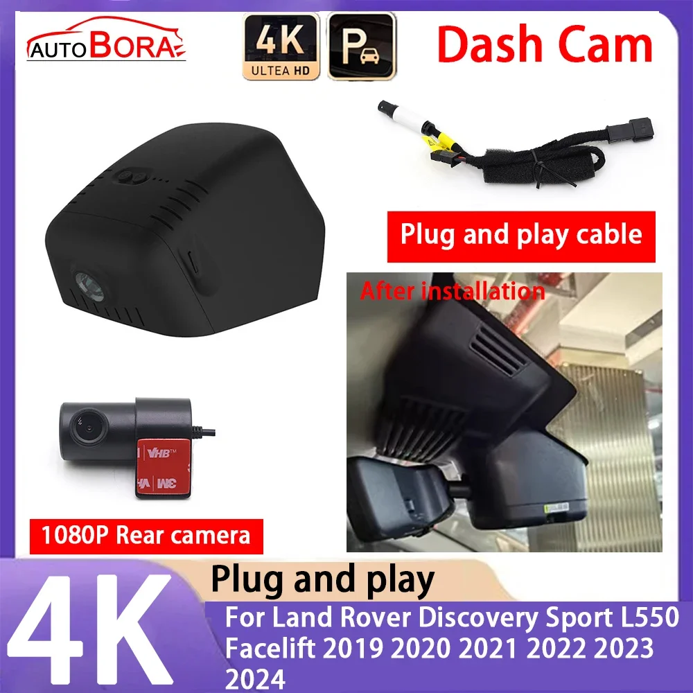 

AutoBora 4K 2160P Plug and Play UHD Car Dash Cam Camera for Land Rover Discovery Sport L550 Facelift 2019~2024