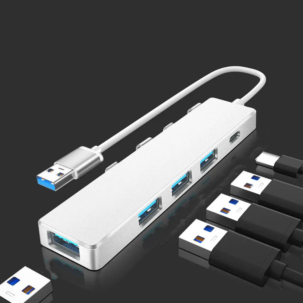 1Pcs USB Hub 4 Port Multi-Port Usb3.0 Data Hub Lightweight Elegant Design Hot Plug Play Stable Bandwidth Expansion Transfer