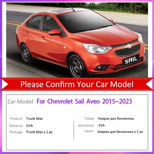 Imagen 2 del producto Esteras para maletero de coche para Chevrolet Sail Aveo 2016 2018 2020 2021 2015 ~ 2023, revestimiento de carga para maletero trasero, almohadillas impermeables para equipaje trasero