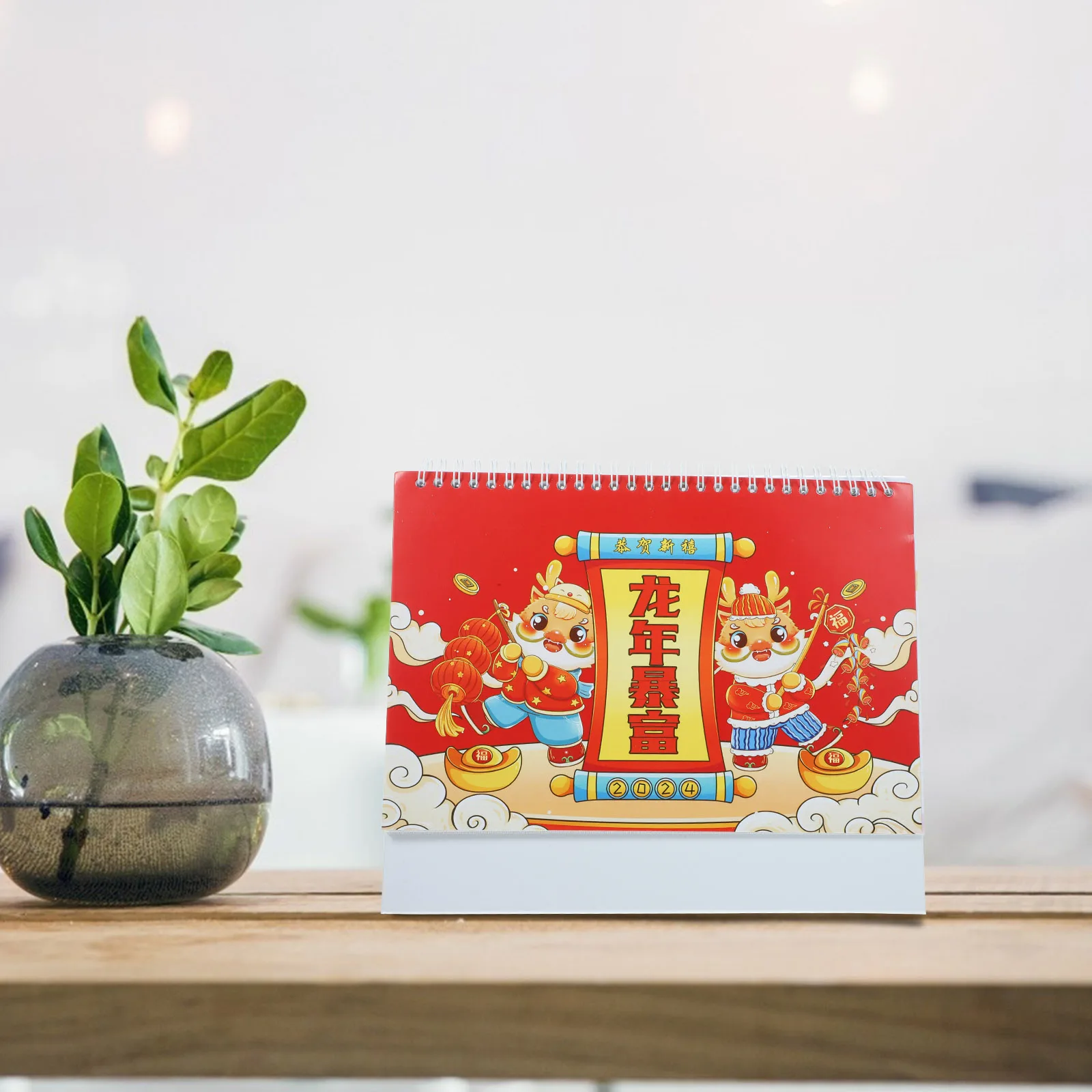 

2024 Year of Dragon Desktop Calendar Large Monthly Flip Tabletop nament Home Office Decor 2024 Desk Schedule Planner