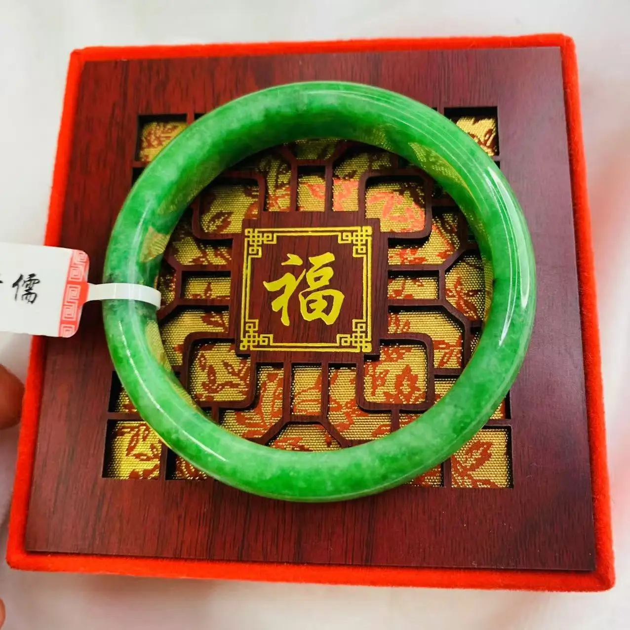 

One Object, One Picture Real Natural Green 55mm Jade Bracelet
