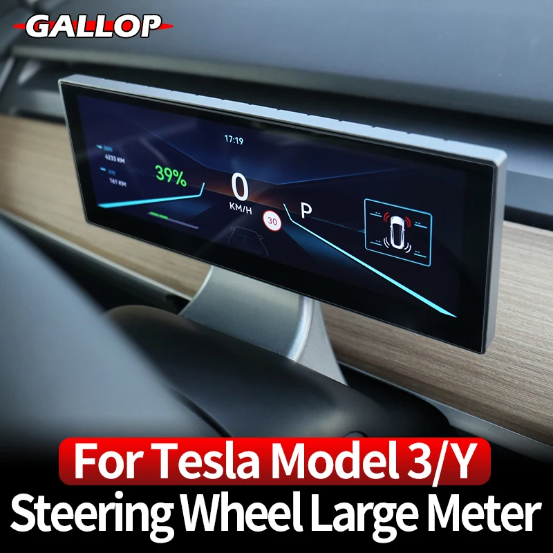 

For Tesla 2021-2023 Model 3 Model Y Car Steering Wheel Large Meter LCD Instrument Cluster Head up Display Decoration Accessories