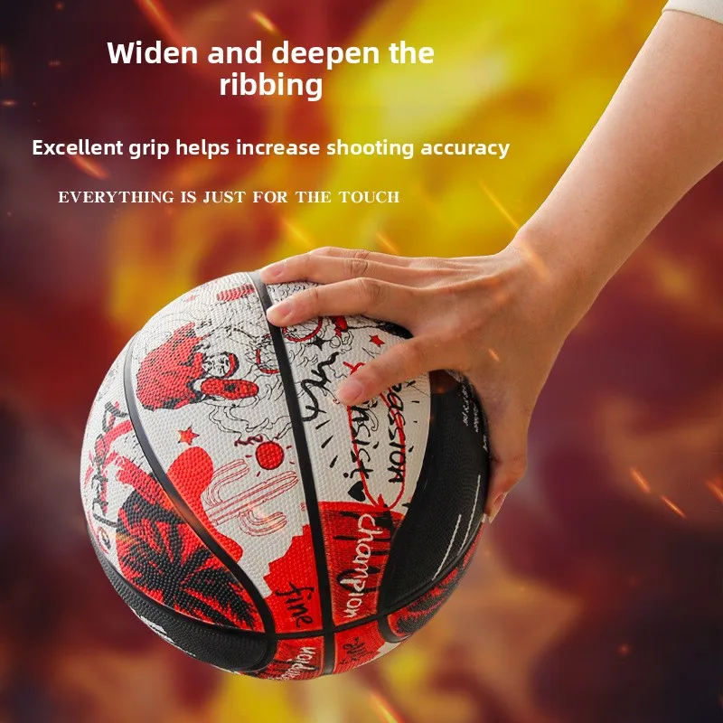 Официальный размер 7. ‌ Баскетбольный мяч с высоким отскоком для тренировок на открытом воздухе, износостойкий ‌ Резиновый баскетбольный мяч с насосом, мужской и женский прочный мяч