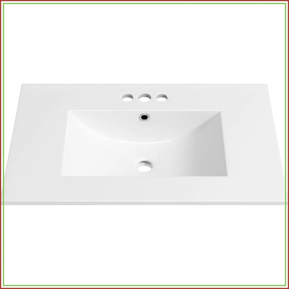 30 Inch Drop in Bathroom Sink 3 Holes 4 Inch Widespread Vanity Sink Top