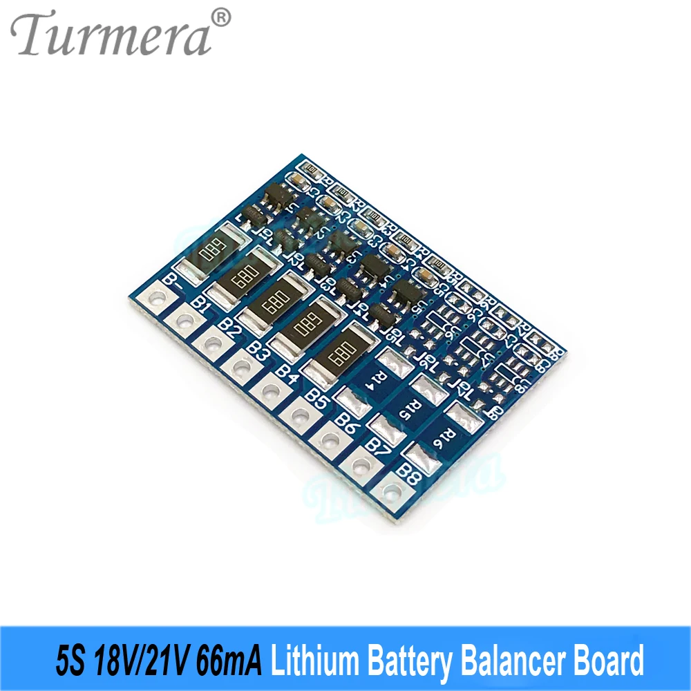 Turmera 3S 12.6V 4S 16.8V 5S 18V 배터리 밸런서 보호 보드 66mA 10.8V 12V 14.4V 21V 스크루 드라이버 배터리 사용