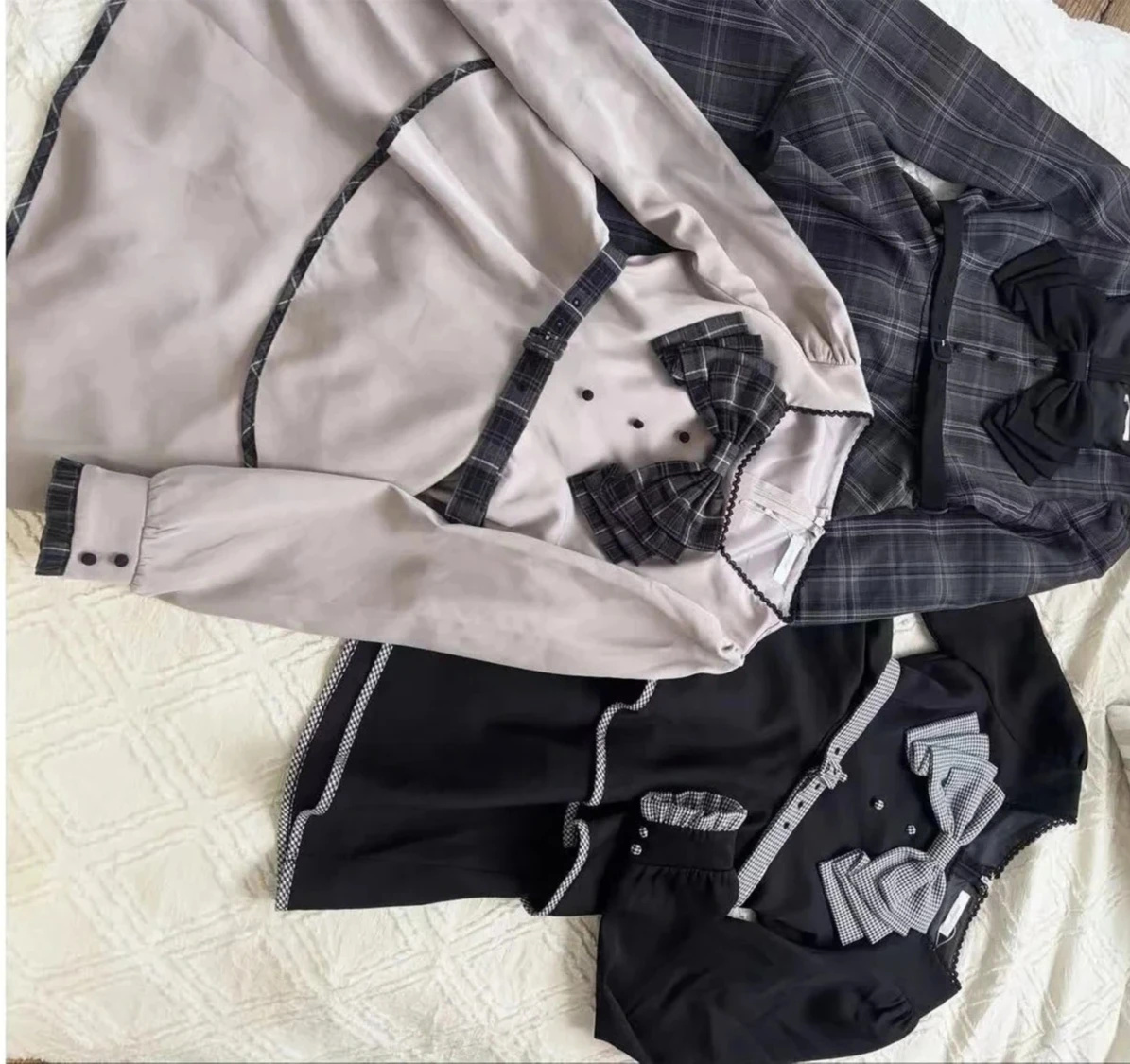 

Japanese Style Short Elegant Casual Dresses Color-Block Big Bow High-Waisted Slim Fit Ruffled Sweet Girl Long Sleeve Dress