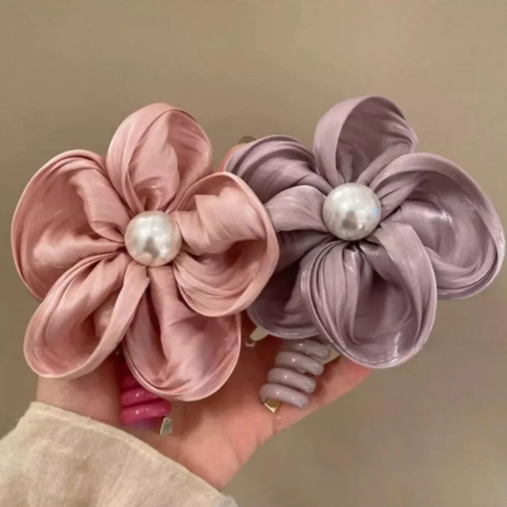 Sommeratmosphäre, blumengebundener Pferdeschwanz, gerade Telefonleitung, Haarschlaufe, neues High-End-Haarstyling-Werkzeug für Damen – Detail 2
