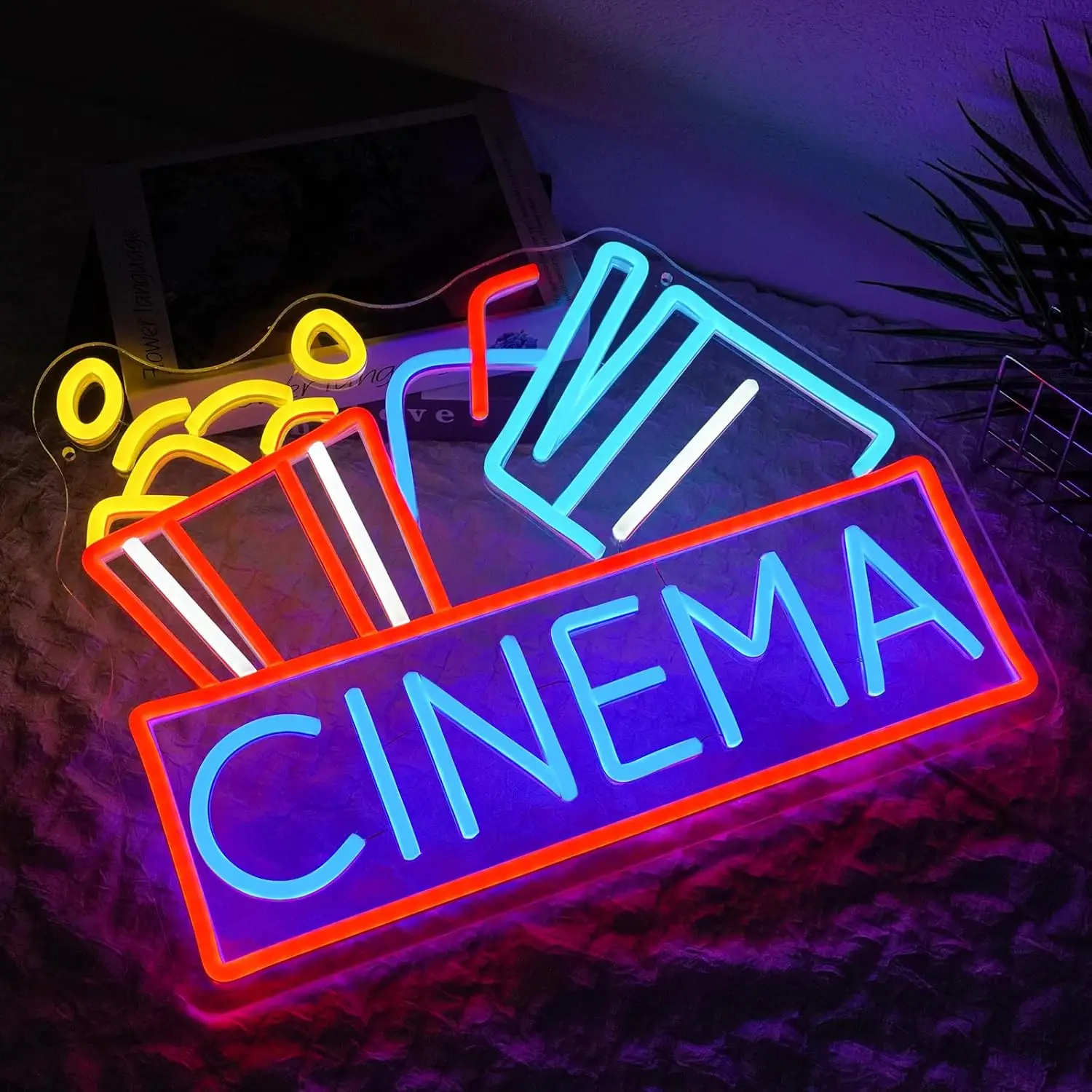 Cinema Neon Sign USB Powered LED Dimmable LED Islamic Neon Light for Home Bar Movie Night Party Man Cave Film Room Wall Decor