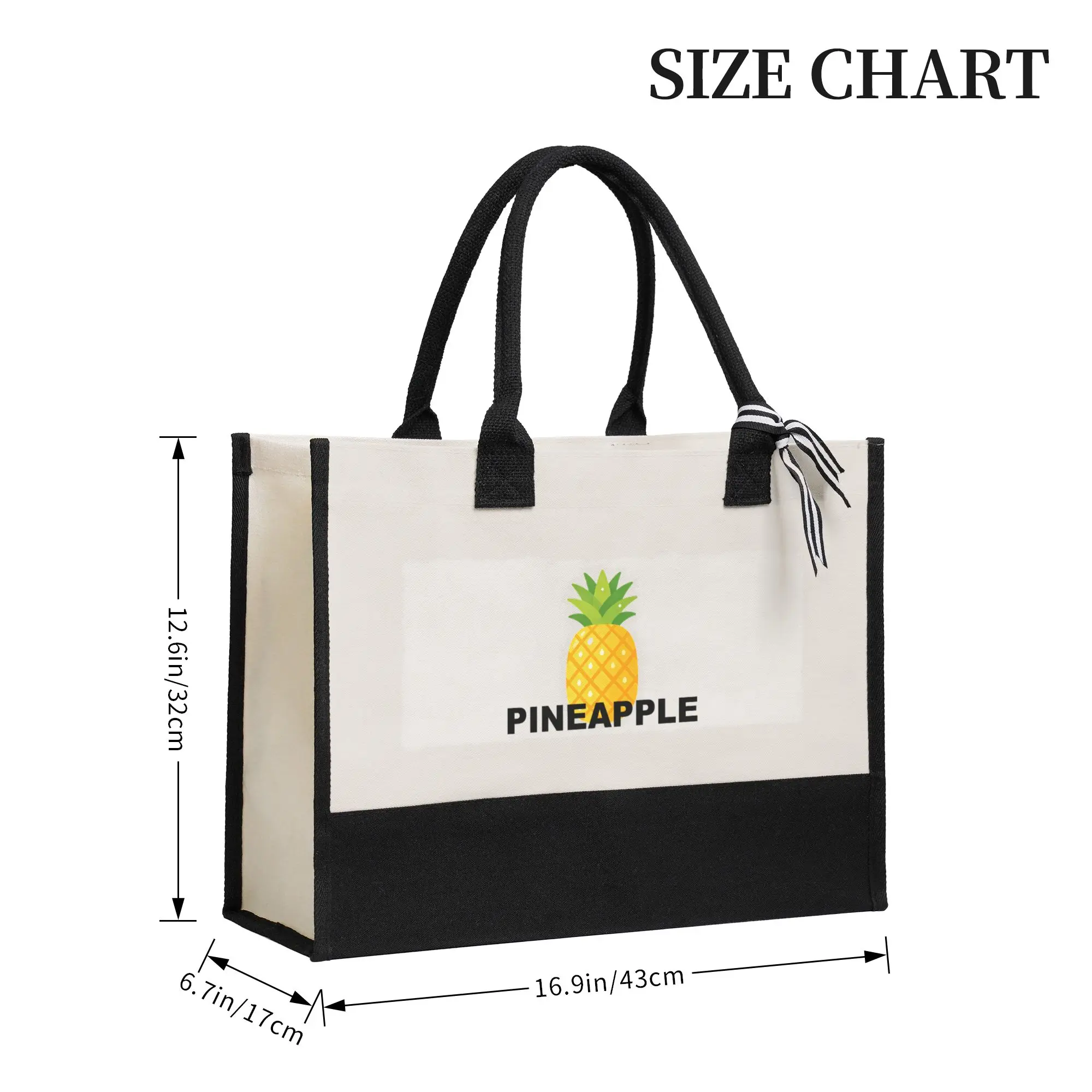 Eco-Friendly Canvas Tote Bag Strawberry Print Reusable Shopping Bag Heavy Duty Grocery Bag for Work Beach Picnic