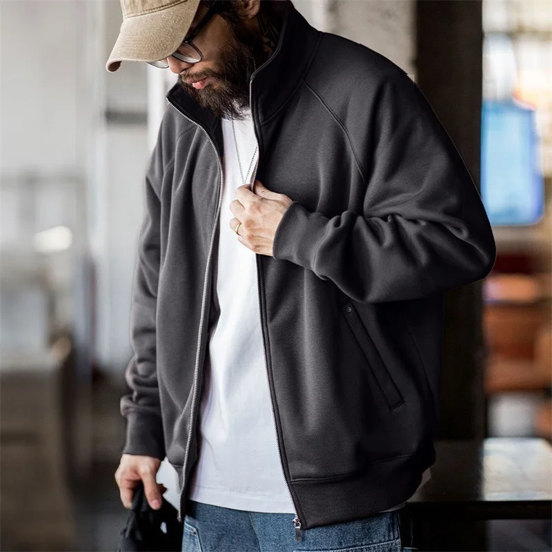 

Мужская спортивная куртка Maden Casual American Workwear Fce с открытым кардиганом, воротником-стойкой и молнией, осенняя коллекция