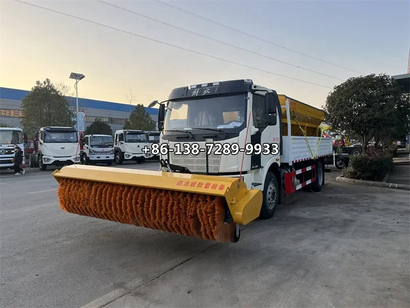 OEM 4*2 FAW 8cbm salt spreader snow removal truck Customized C KD Snow Removal Equipment SKD 6/8/9/10cubicSnow Plow Sweeper