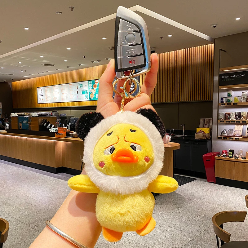 Creative Funny Little Duck Plush Toy Keychain Pendant Cute Duck Bag Hanging Ornament Exquisite Backpack Decoration Gifts