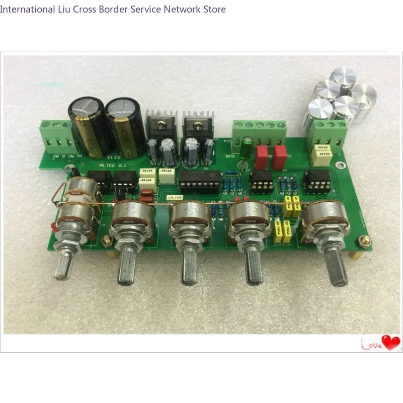 2.1 Channel Audiophile Preamplifier Board Front Panel 3-Channel Tone Control with Overweight Bass Output Subwoofer Preamp