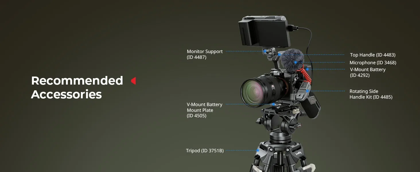 SmallRig 6023 HawkLock H38 Halbkäfig mit integrierter Arca-Swiss QR-Platte Kamera-Rig für Sony A7 V A7R V A7 IV Vlog-Aufnahmen – Detail 5