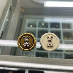 Fashion Metal Button Cute Little Rabbit 10PCS Metal Decorative Button For Women's Clothes Coat Plush Sweater Button