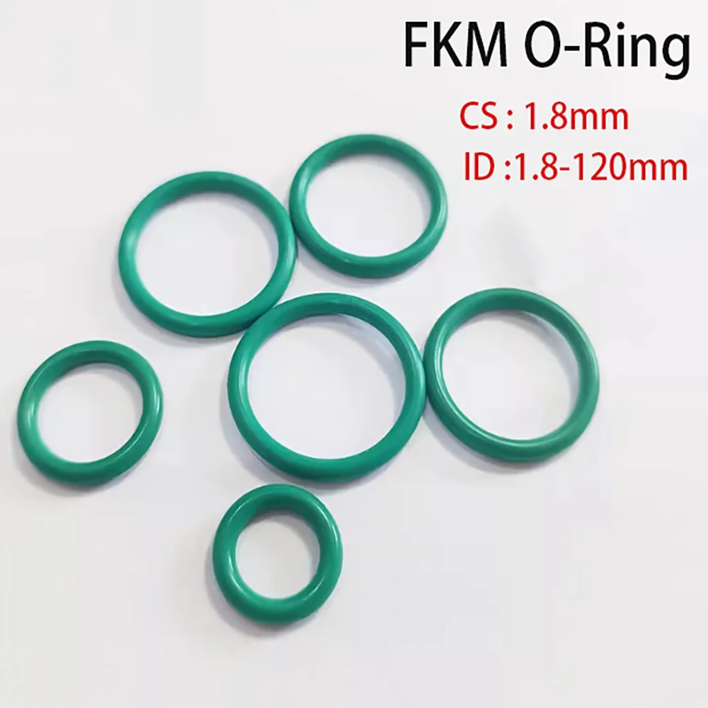 1 шт. CS 1,8 мм зеленое уплотнительное кольцо FKM ID 1,8 мм-120 мм резиновые уплотнительные кольца FKM уплотнительная прокладка маслостойкая кислото-щелочечная