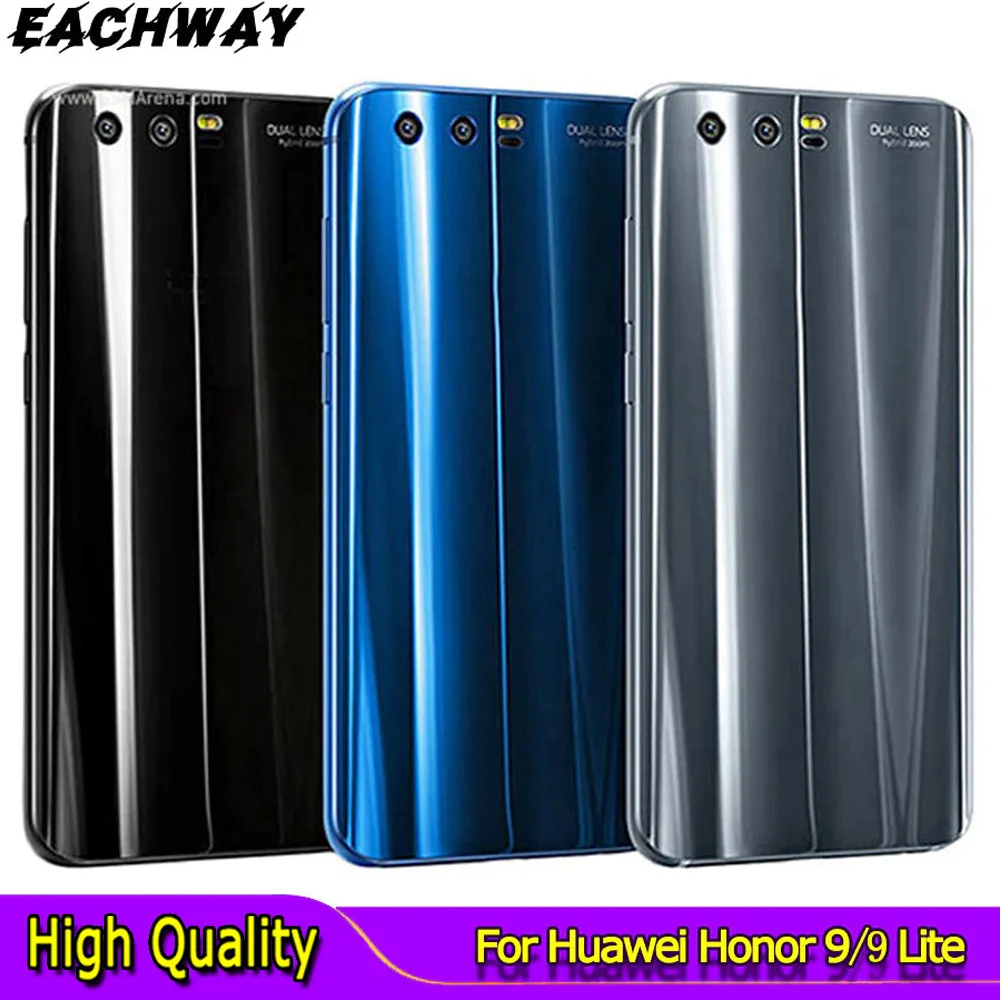 For Huawei Honor 9 Back Glass Battery Cover Rear Door Housing Case Panel Replacement Parts For Honor 9 Lite Back Glass Cover