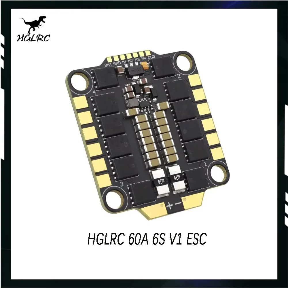 

HGLRC 60A 6S V1 Sensorless ESC - High Performance for 5" Racing/Freestyle FPV Drone Quadcopter