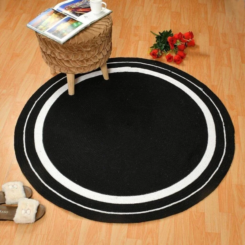 

Rug 100% Natural Jute Reversible Braided Style Rug Living Modern Floor Area Rugs for Bedroom Bedroom Decor