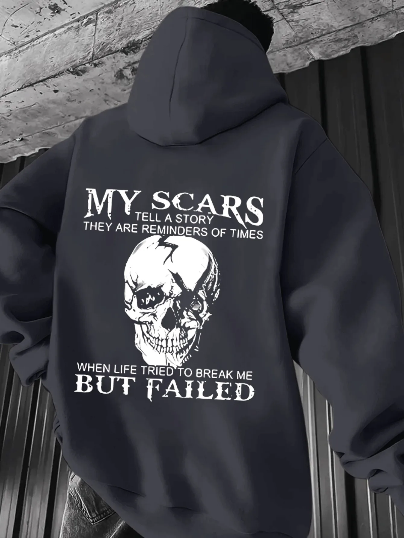 

When Life Tries To Destroy Me But Fails, Print, Men's Casual Comfortable Hoodie, Fashion, Back Printed Patterns, Men Hoodies