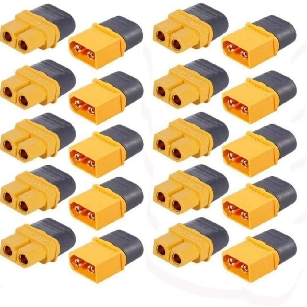 قابس XT60H، ذكر + أنثى + موصل مغلف باللون الأسود، قابس الموز المطلي بالذهب، لوحدة التحكم الإلكترونية في السرعة طراز RC #6