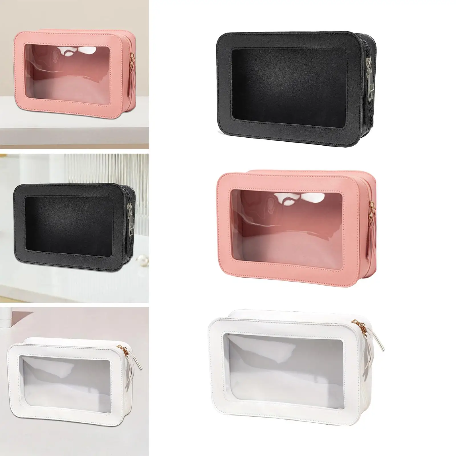 Transparent Makeup Pouch for Women - Portable Cosmetic Storage Solution