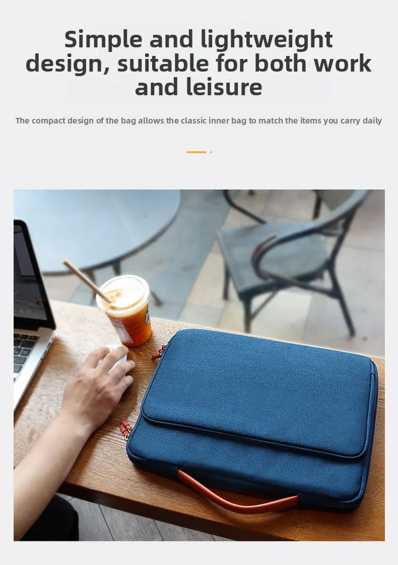 Laptop-Tragetasche 13,3-15,6 Zoll Wasserdichte Aktentasche Schulter-Handtasche für Notebook Tablet – Detail 11