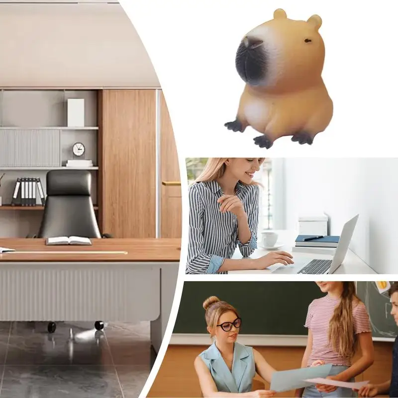 Capybara Fidget Toys Soft Capybara Toys Cute Quick Rebound Toys Anti Stress Cartoon Animal Fidget Toys For Stress Relief